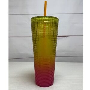 Starbucks Limited Edition / Pink & Yellow Gradient Studded Tumbler /‎ Sku0075